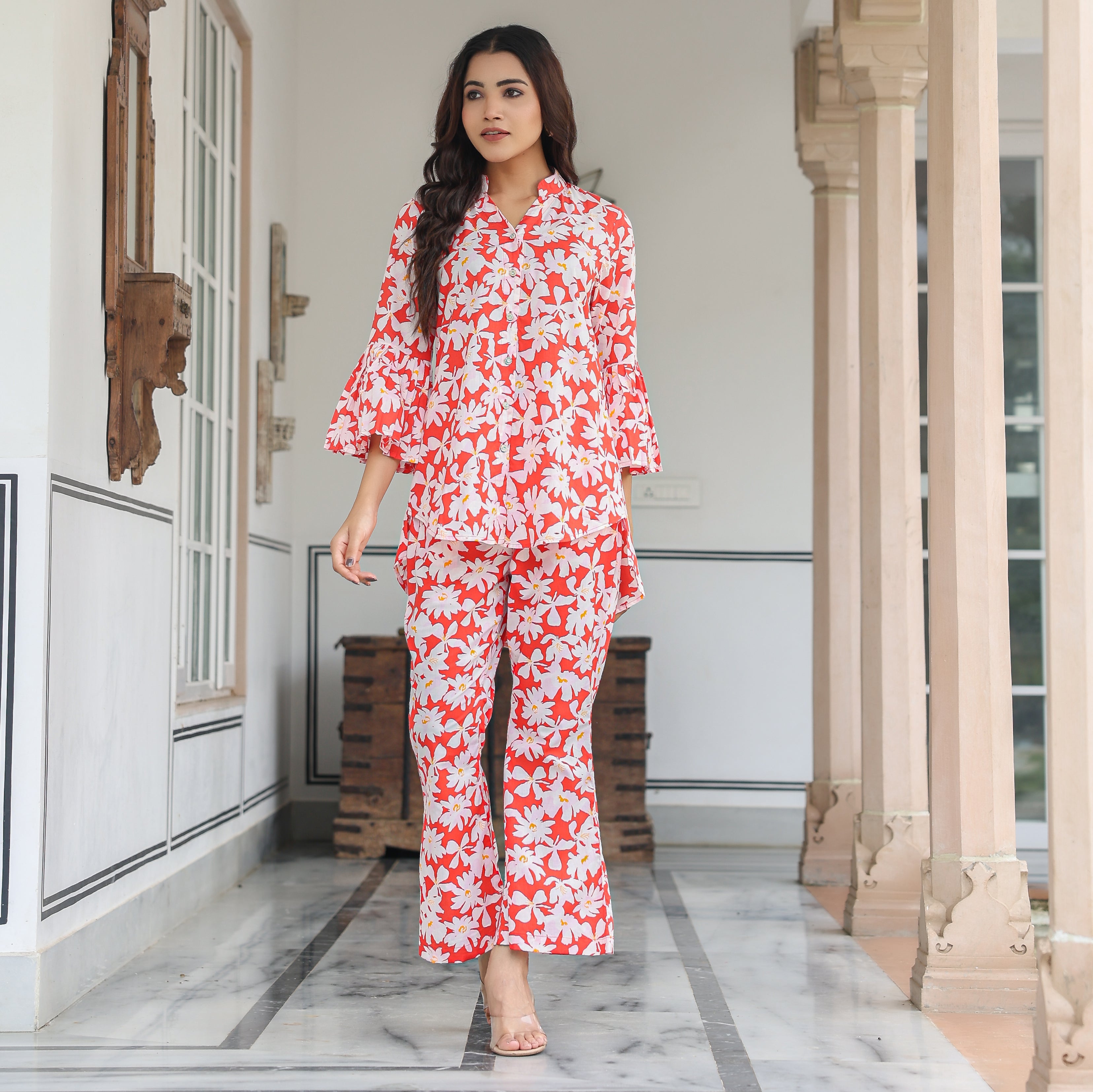 Marysa Cotton Printed Floral Co-Ord Set