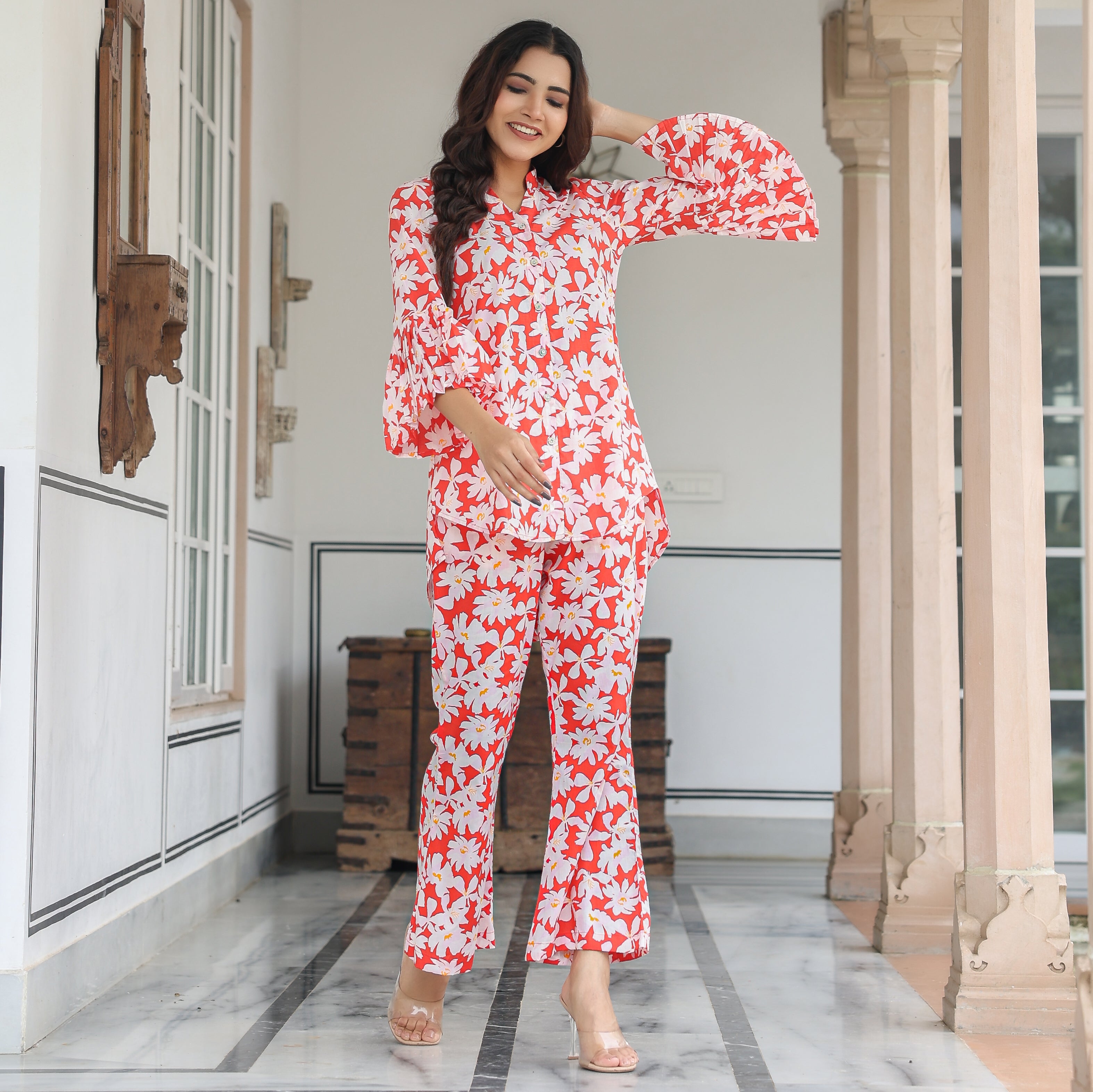 Marysa Cotton Printed Floral Co-Ord Set