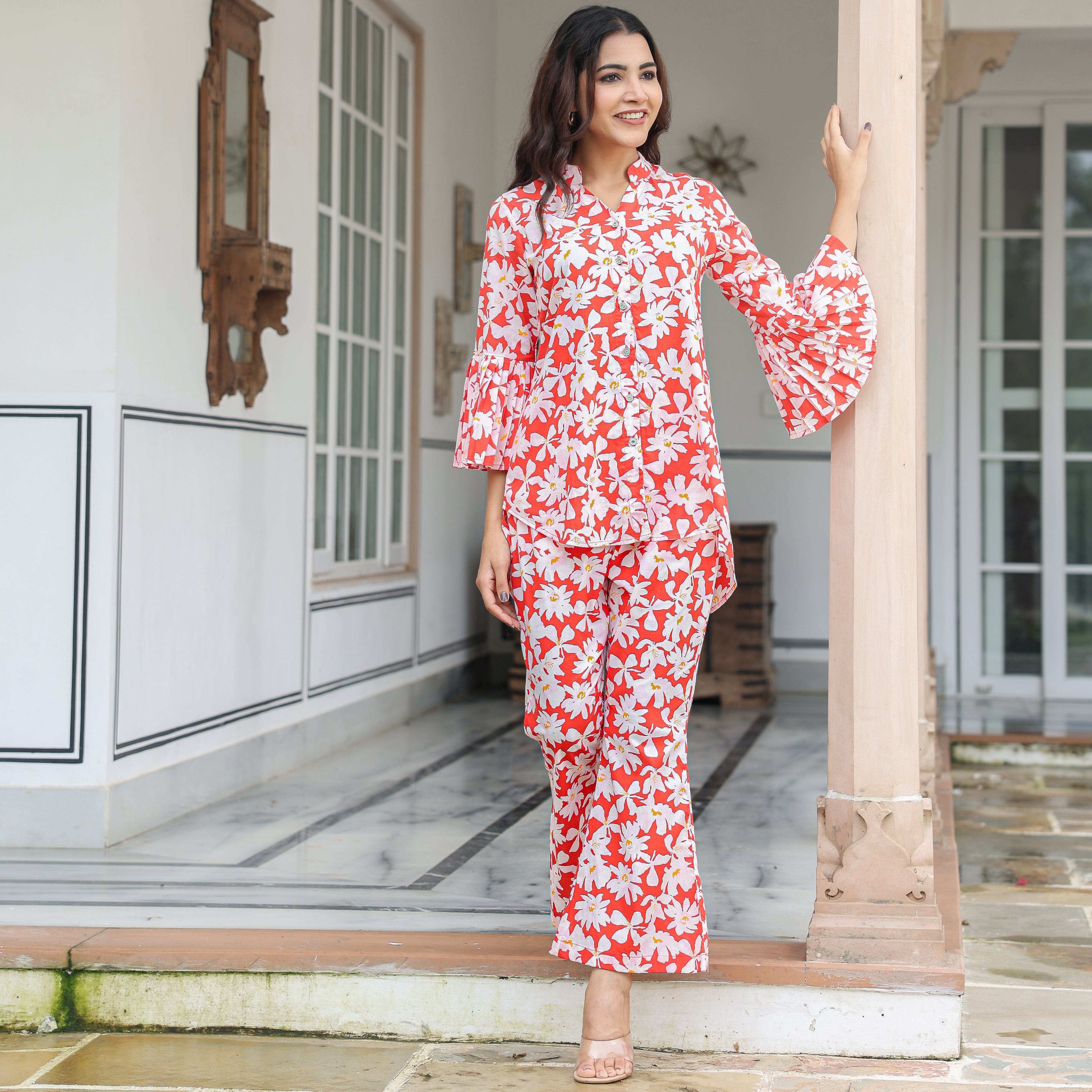 Marysa Cotton Printed Floral Co-Ord Set