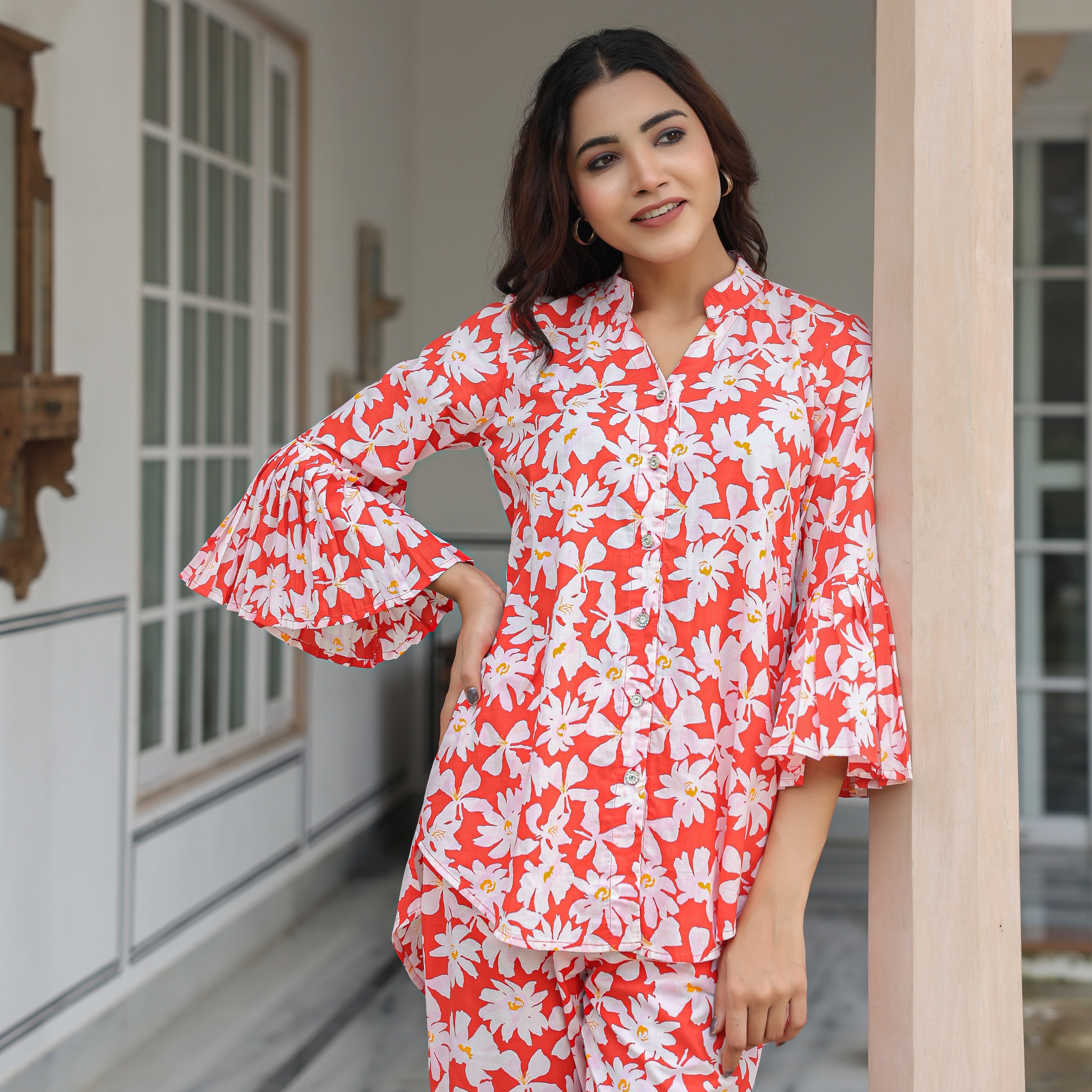 Marysa Cotton Printed Floral Co-Ord Set