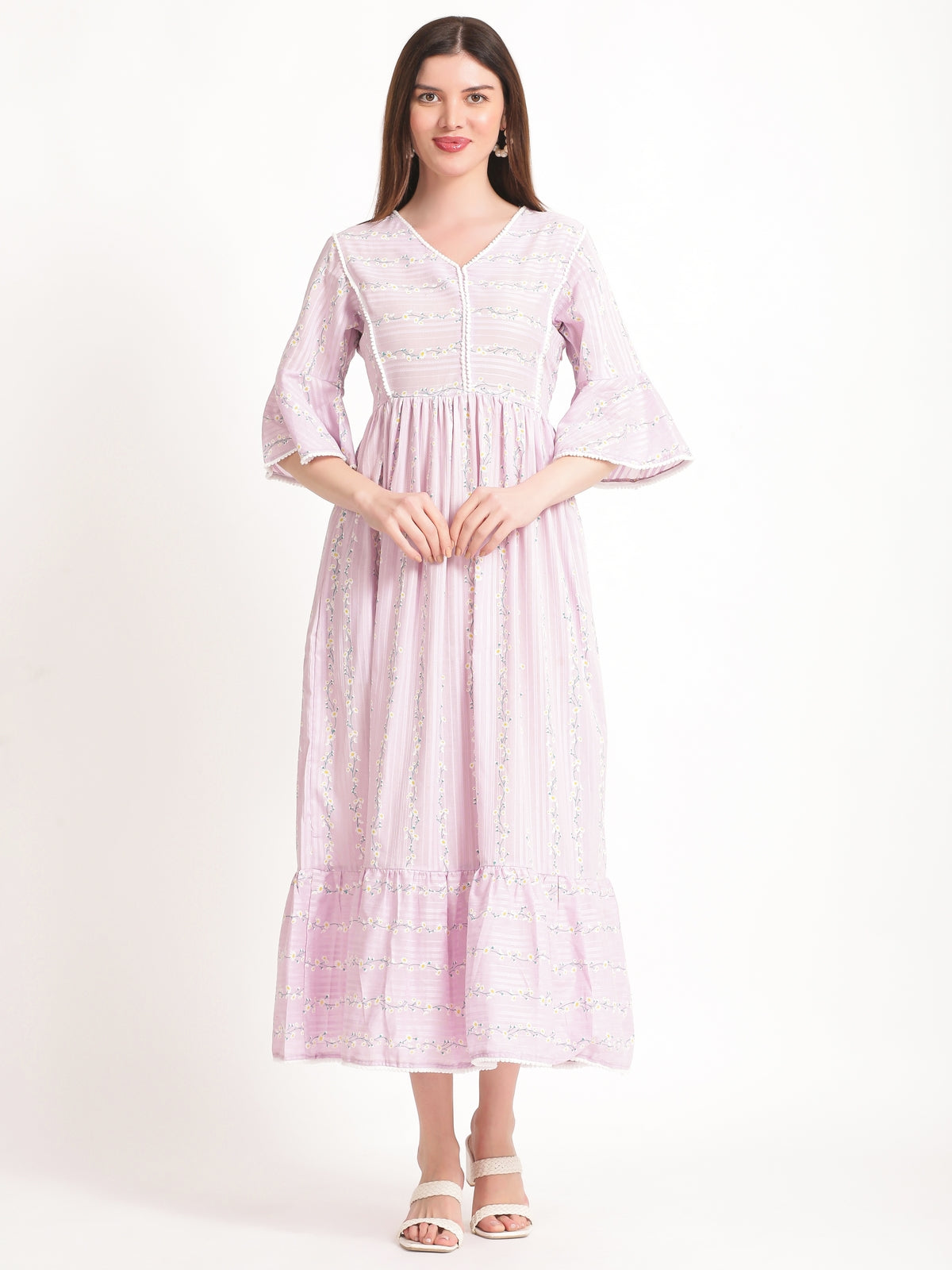 Katherine Cotton Lilac Maxi Dress