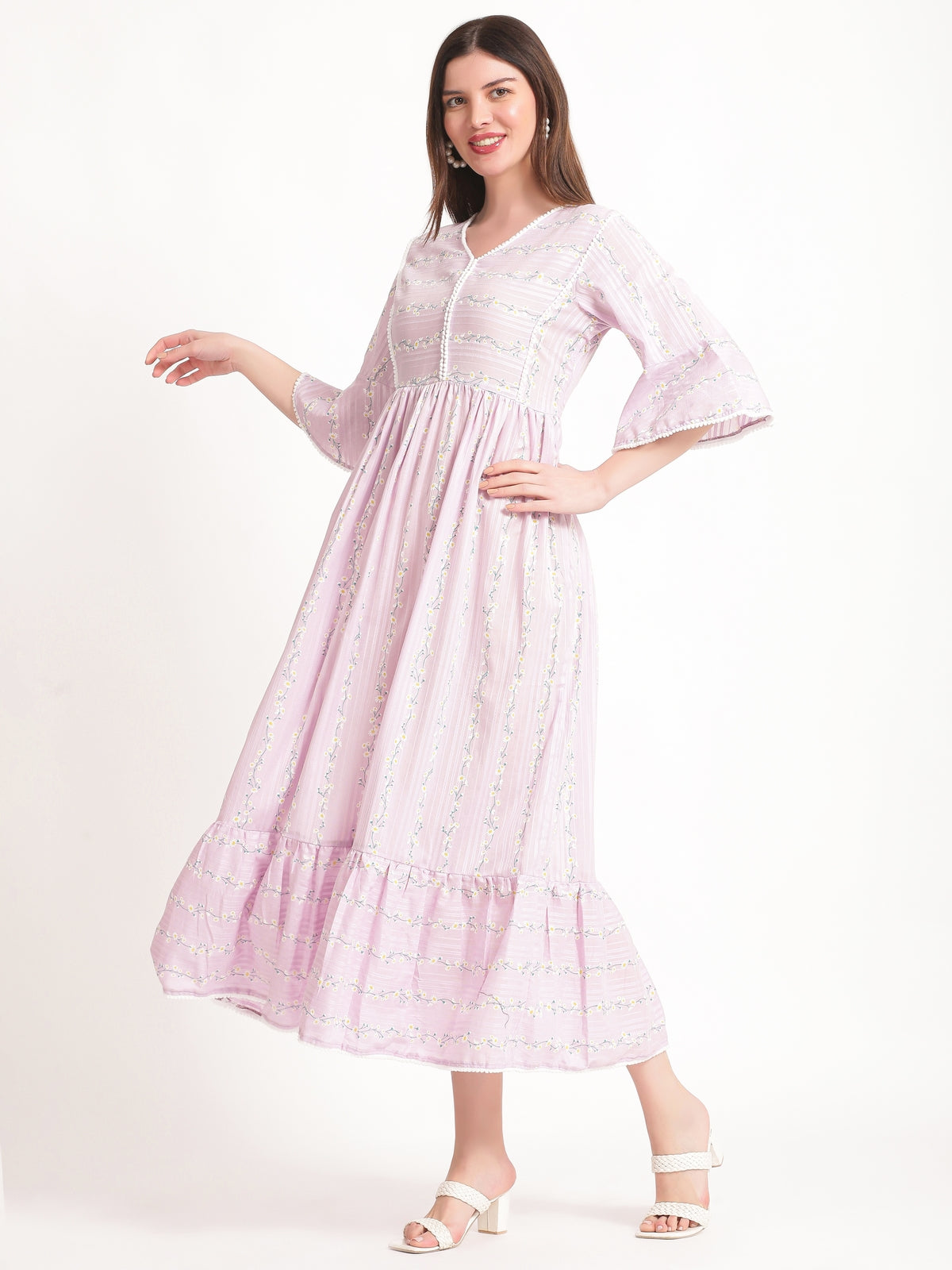 Katherine Cotton Lilac Maxi Dress