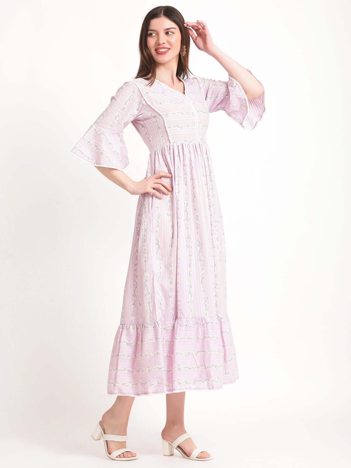 Katherine Cotton Lilac Maxi Dress