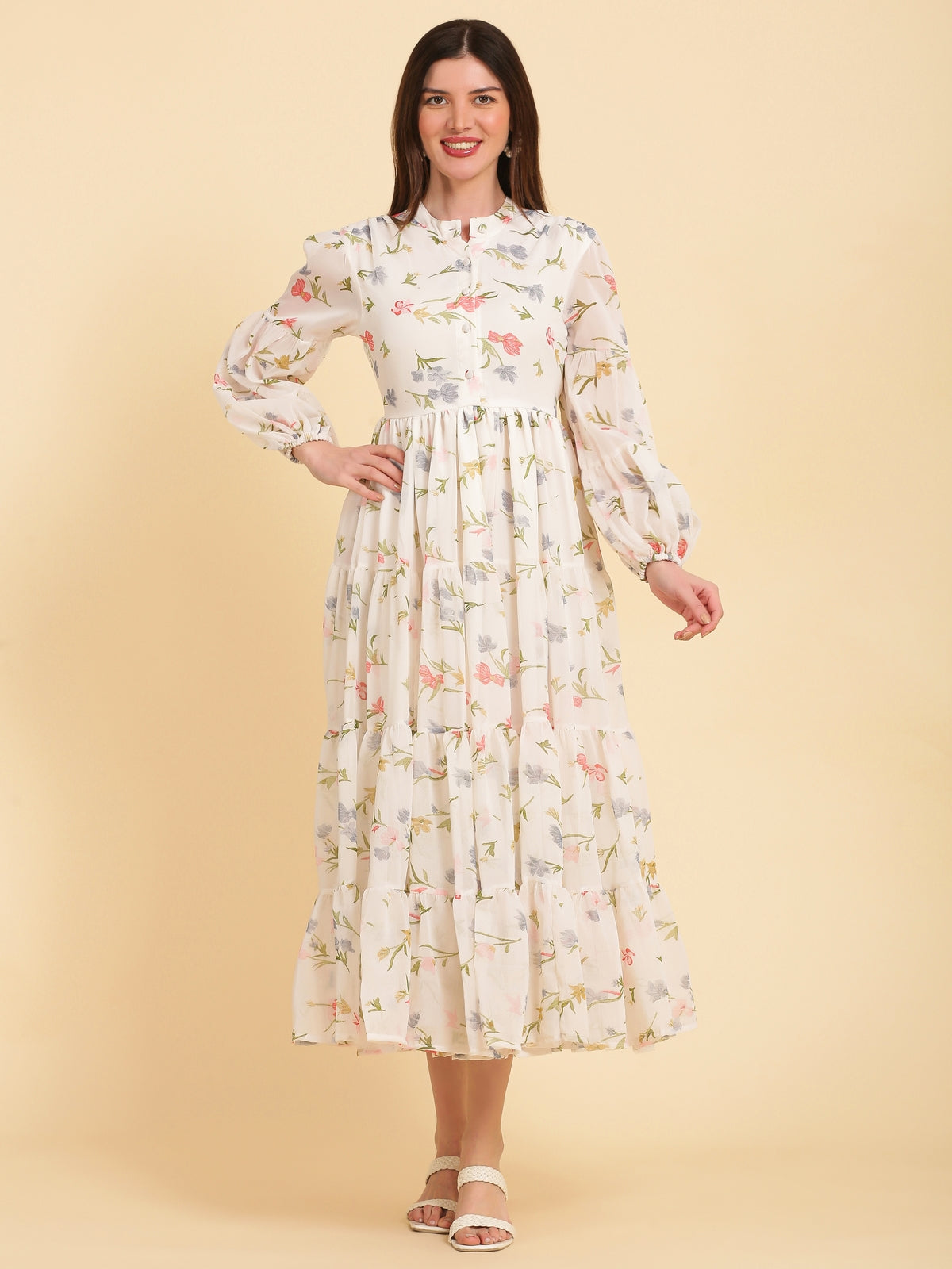 Ellison White Floral Maxi Dress