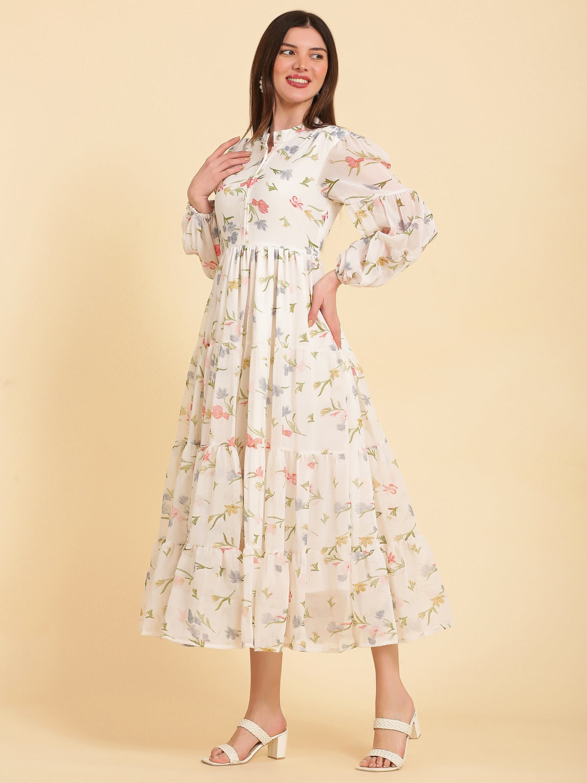 Ellison White Floral Maxi Dress