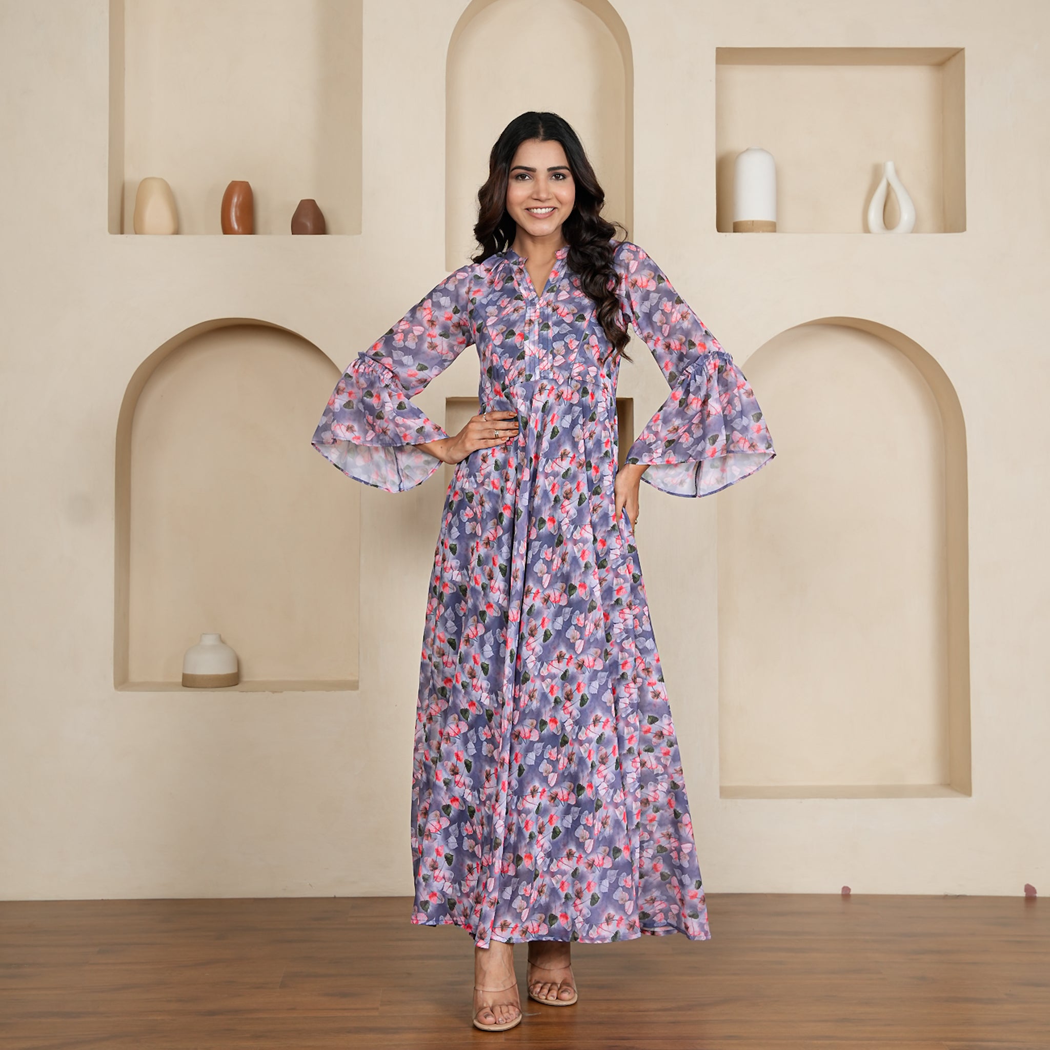 Cassie Leafy Nursing Maxi Dress