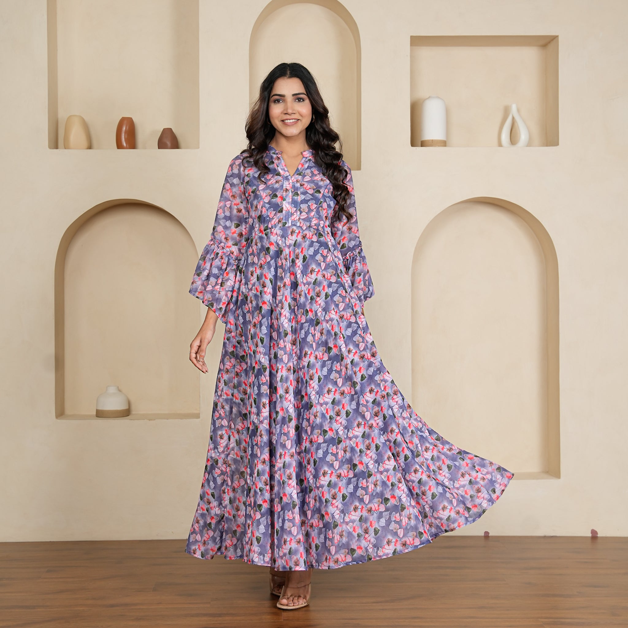 Cassie Leafy Nursing Maxi Dress