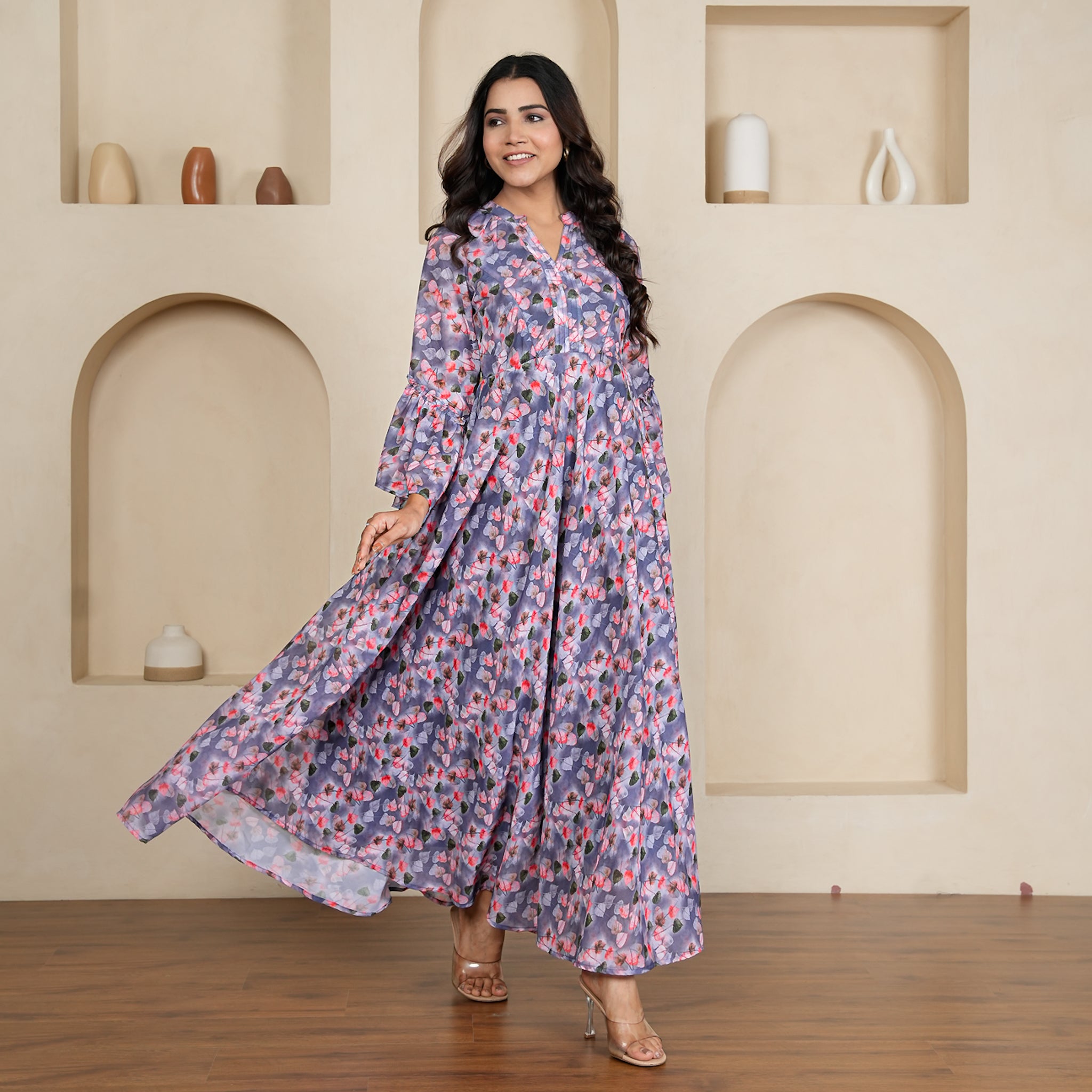 Cassie Leafy Nursing Maxi Dress