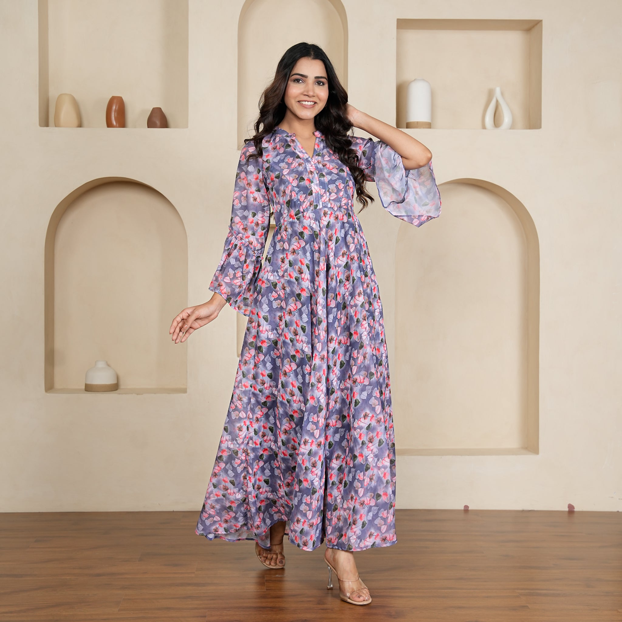 Cassie Leafy Nursing Maxi Dress