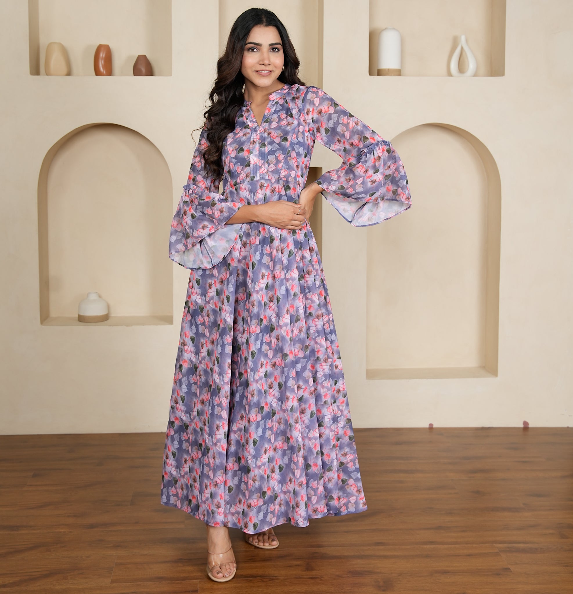 Cassie Leafy Nursing Maxi Dress