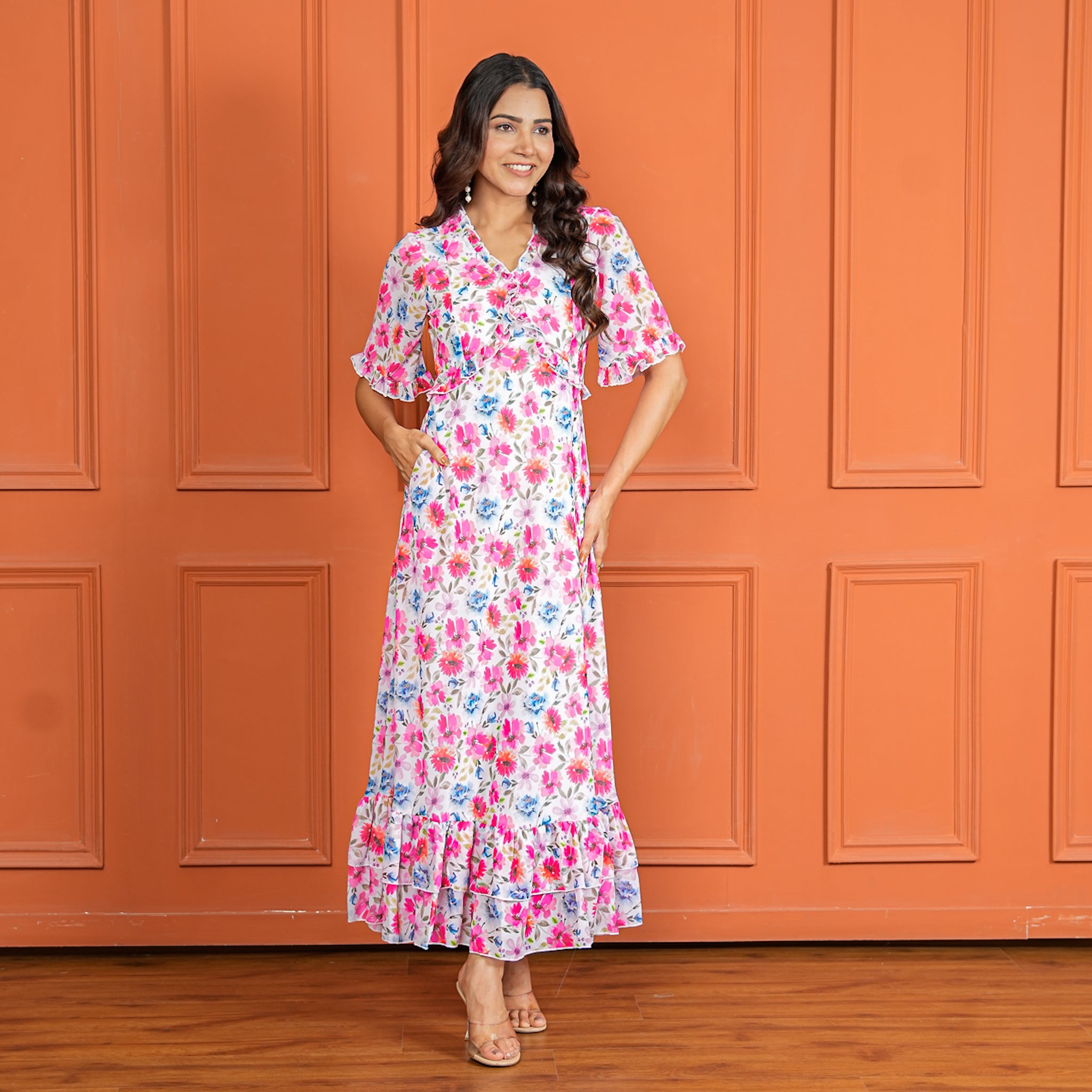 Gloria Floral Nursing Maxi Dress