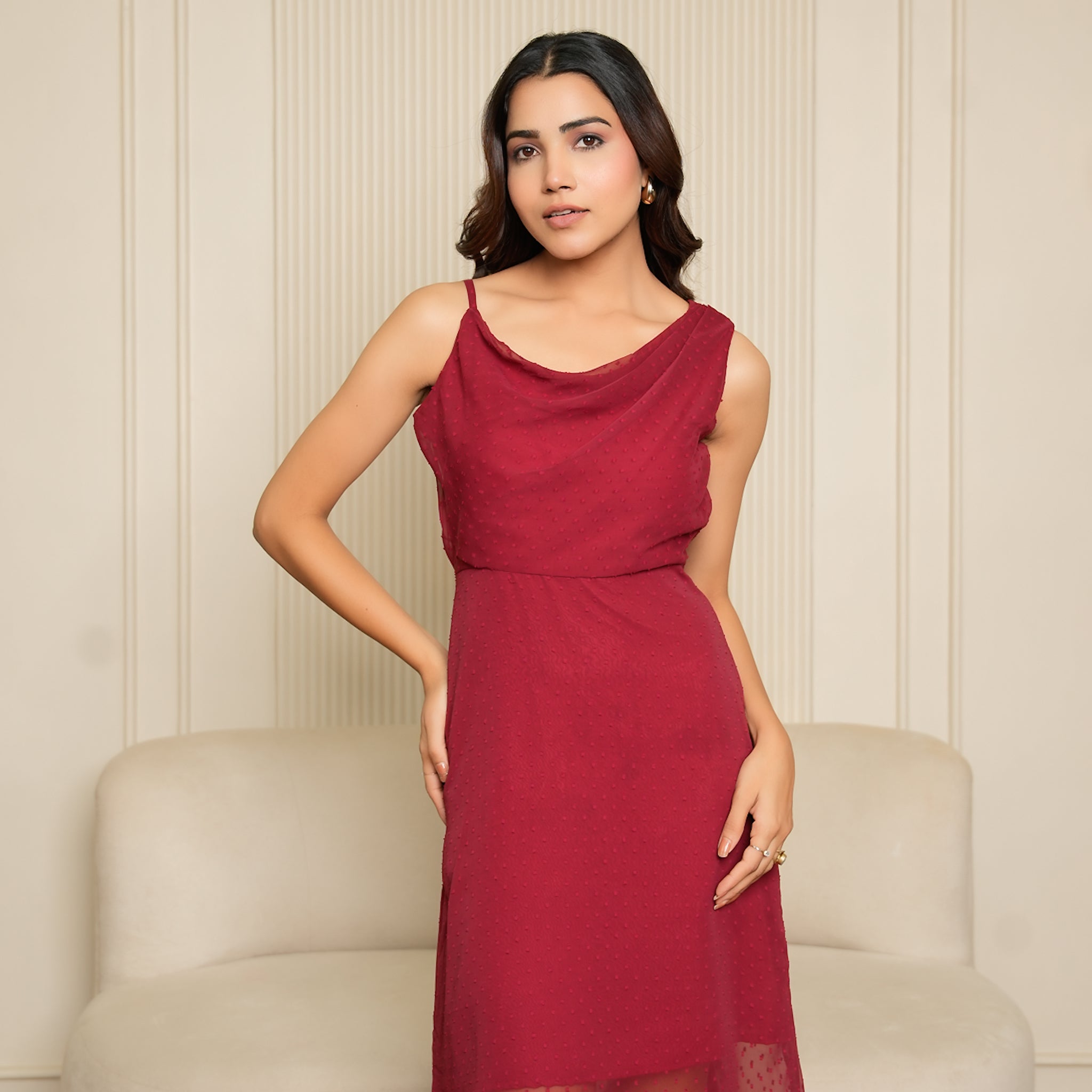 Galina Red Maxi Dress