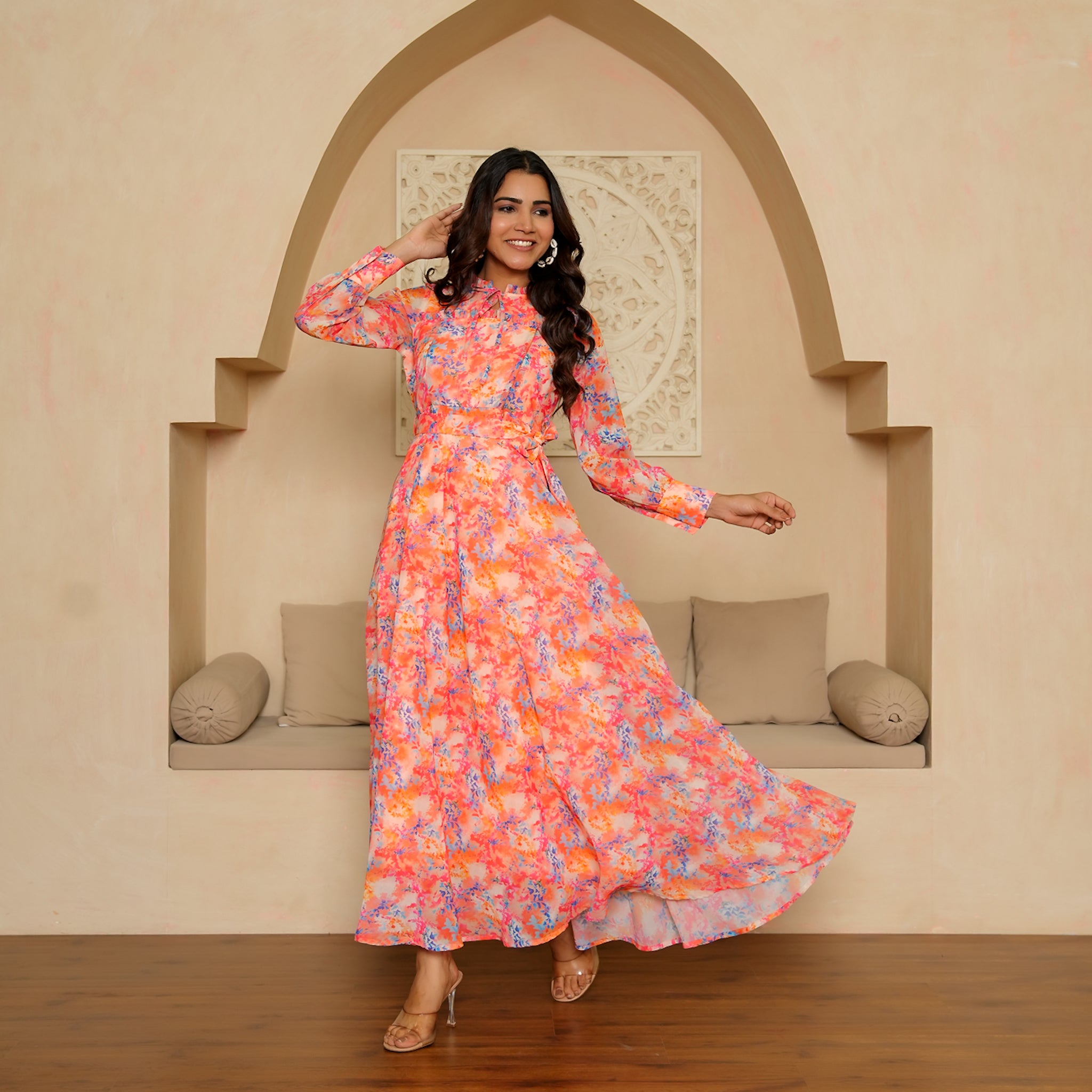 Fia Multicolor Nursing Maxi Dress